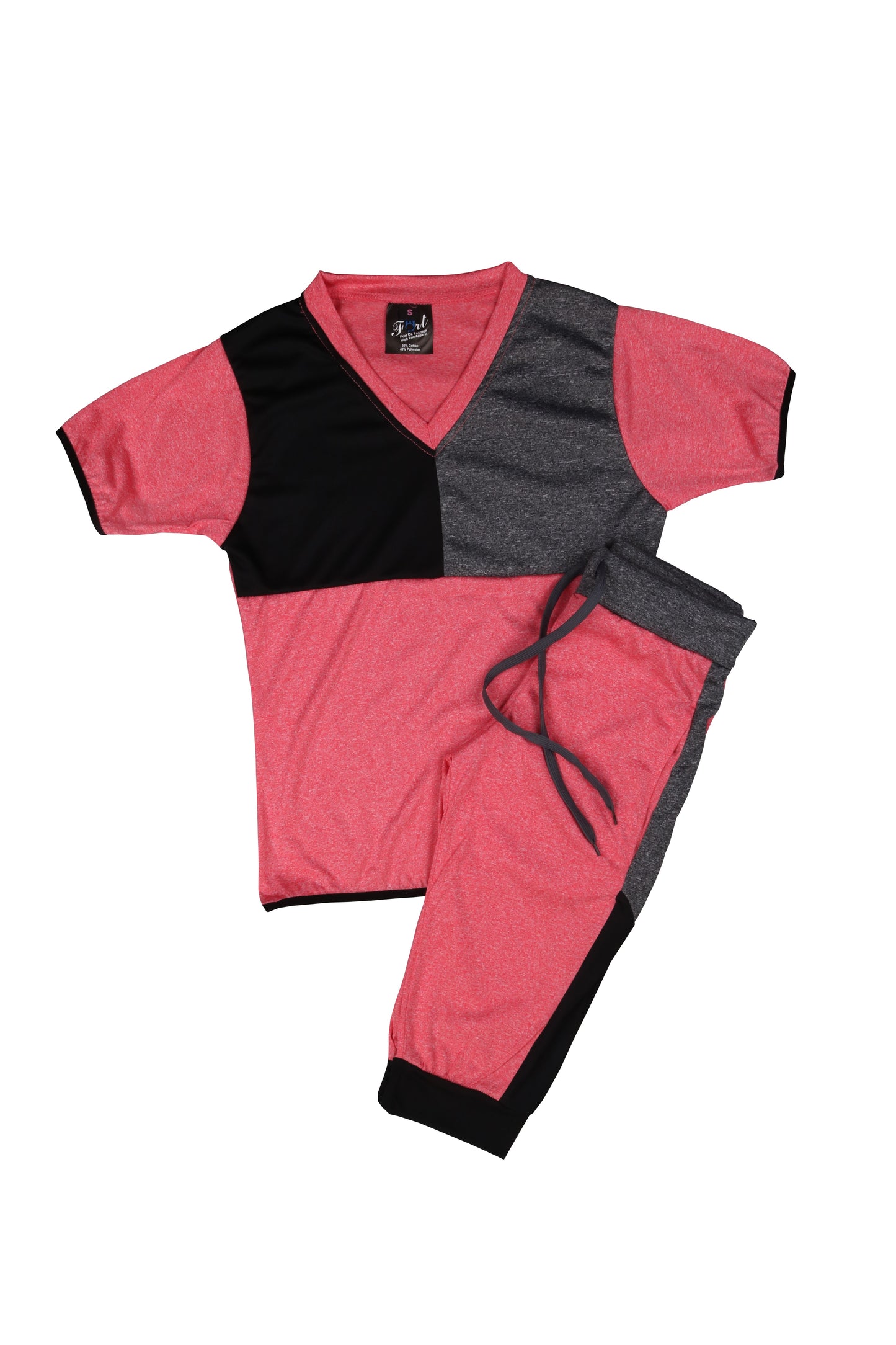 LADIES 2 PIECE CASUAL SUMMER CAPRI SET WITH DRAWSTRING SMALL UPTO 3XL