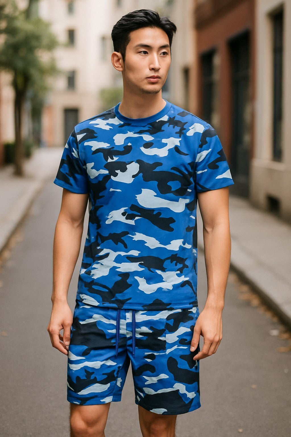 MEN CLASSIC HOT SUMMER 2 PIECE CAMOUFLAGE COLORFUL OUTFIT SET SMALL UPTO 4XL