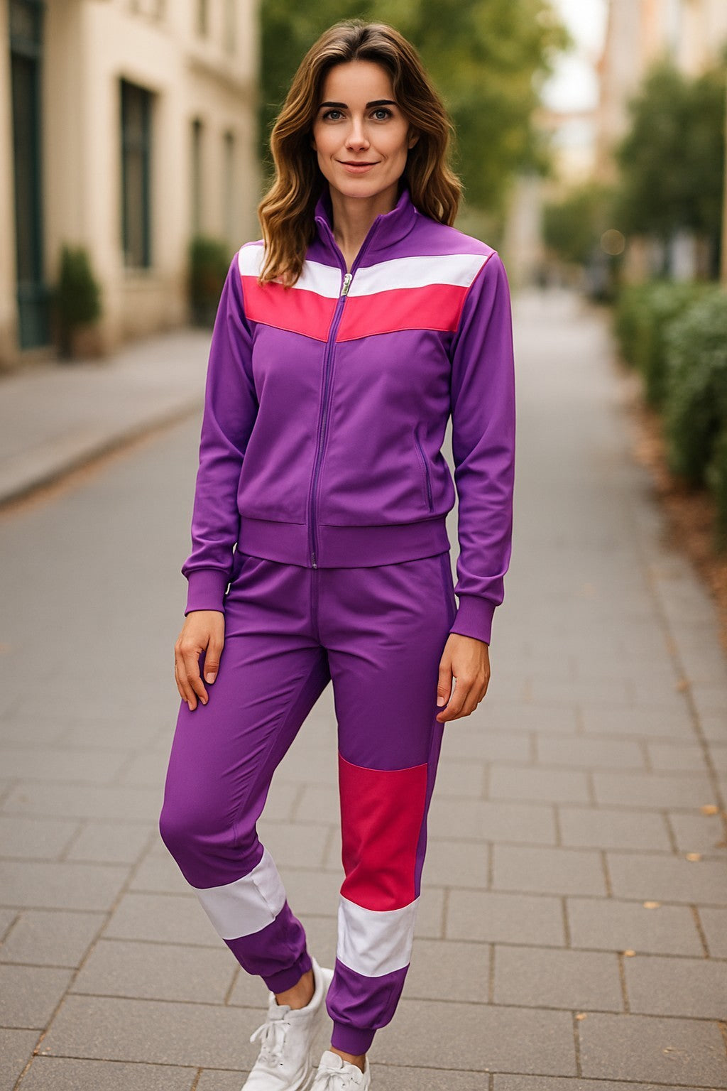 LADIES JOGGER STRIPED TRACKSUIT WITH DRAWSTRING ( AS WORE IN WELCOME TO FLATCH )