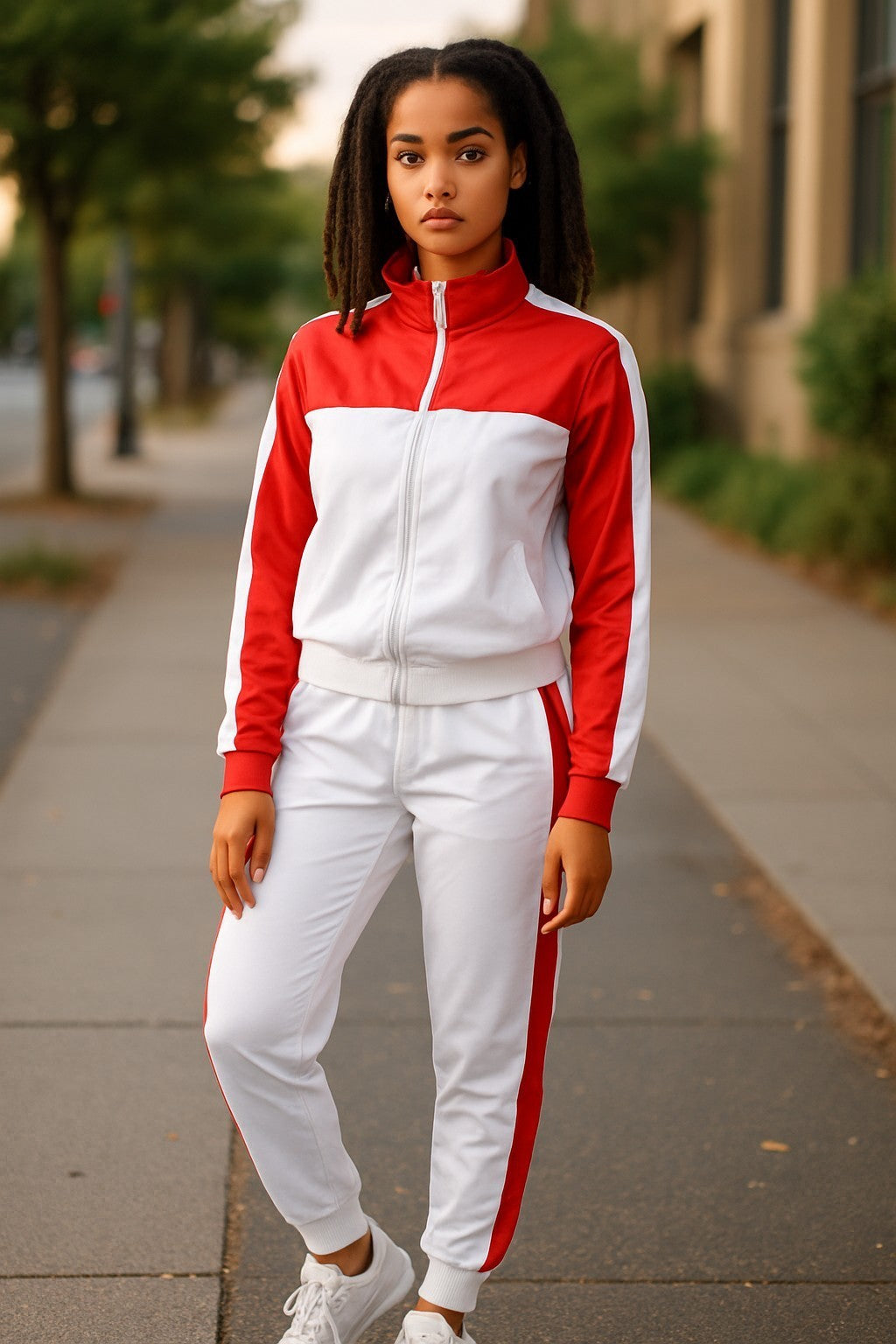 WOMEN'S 2-TONED ACTIVEWEAR FASHIONED JOGGER TRACKSUIT